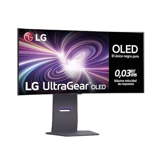 LG 34GS95QE-B - Monitor OLED Ultragear Curvo, 3440 x 1440, WQHD, 240 Hz, 0,03 ms, AMD FreeSync, Antideslumbrante y Baja Reflexión, Curvatura Óptima, Tecnología MLA+, Negro