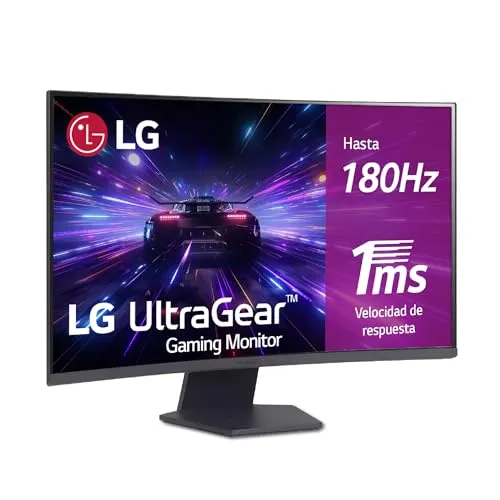 LG 32GS60QC-B - Monitor Ultragear, 32 Pulgadas QHD, 2560 x 1440, Panel VA, 16:9, HDMI, 1 ms, 180Hz, FreeSync, Conectividad Universal, Color Morado Grisáceo