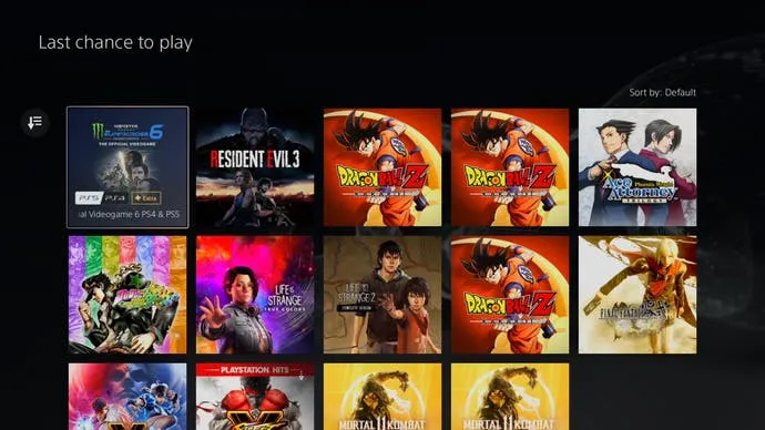 PSN screenshot showing games leaving PS Plus soon in March