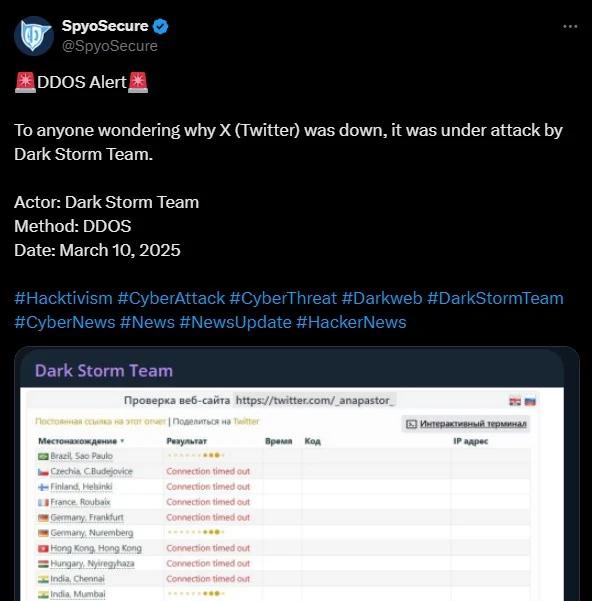 Dark Storm Team, responsables del ataque contra X